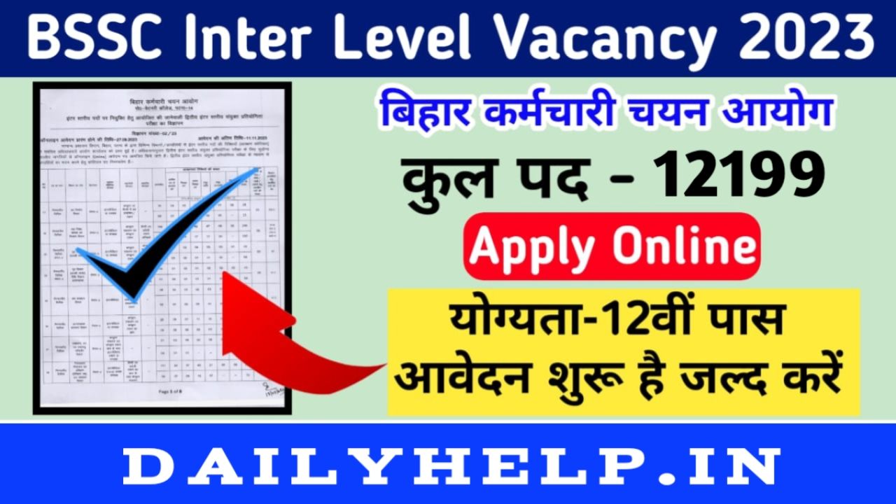 Bihar SSC 2nd Inter Level Jobs Recruitment 2023 Online Apply