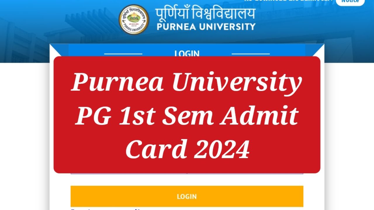 Purnea University PG 1st Sem Admit Card 2024