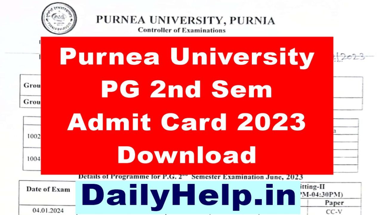 Purnea University PG 2nd Sem Admit Card 2023