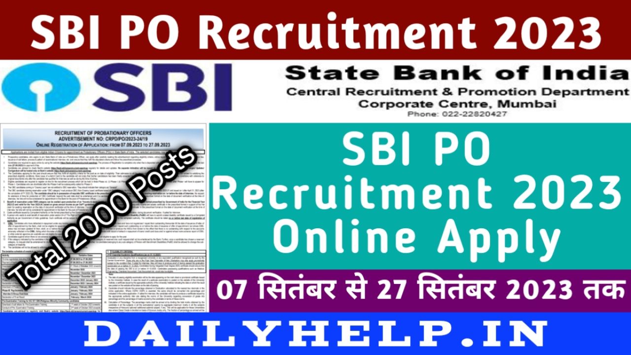 SBI PO Recruitment 2023 Online Apply